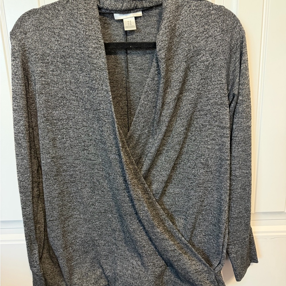 Motherhood Maternity Heather Gray Wrap Sweater